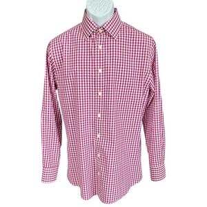 Charles Tyrwhitt Slim Fit Button-Down Shirt, Raspberry Gingham Check, 16/33